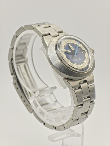 Omega Geneve Dynamic Automatic Watch Women Blue Dial Stainless Steel Vintage-219