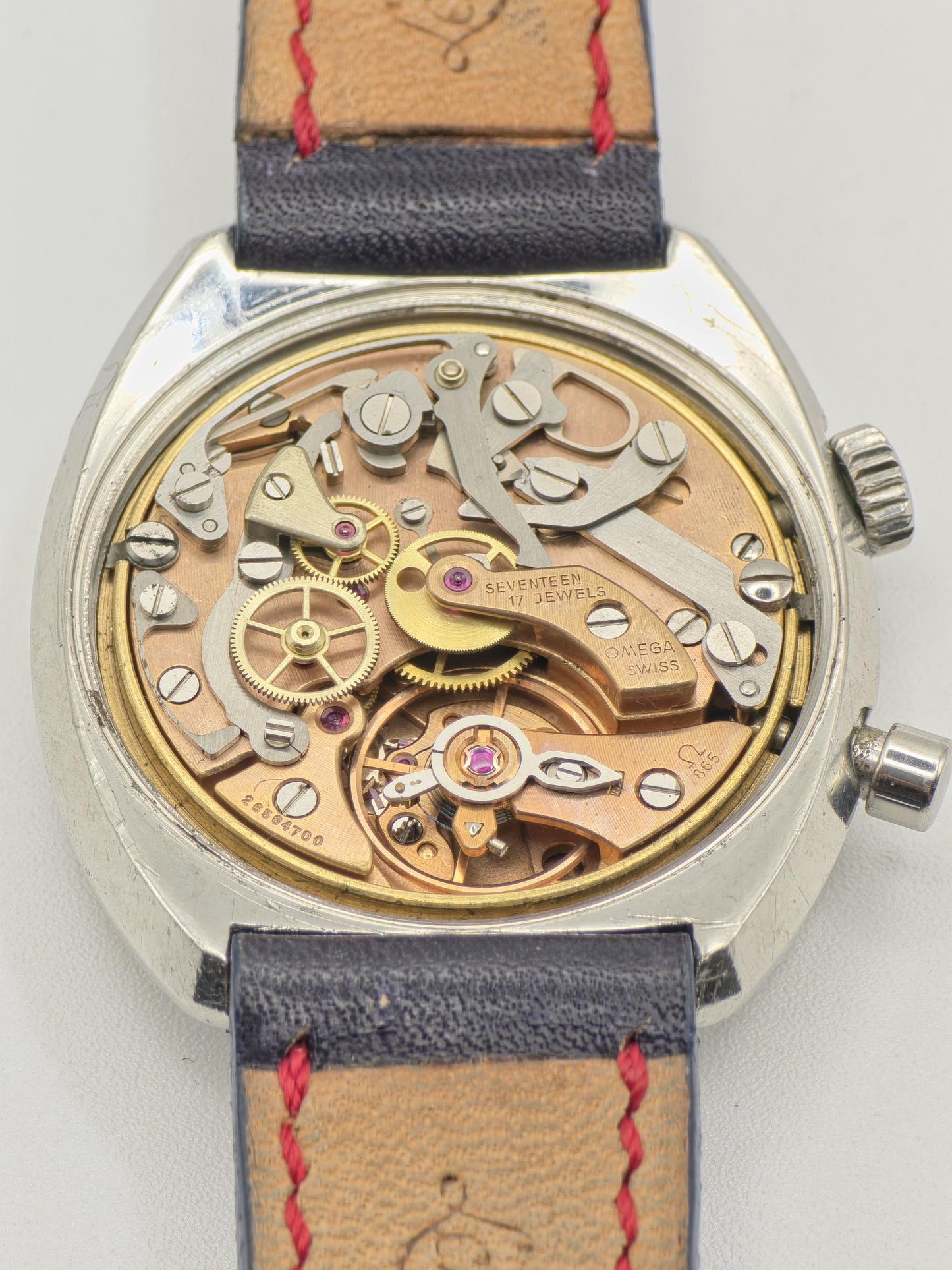 Omega Geneve Chronostop Automatic Watch Men Black Dial Vintage - 222