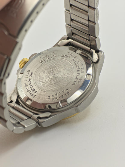 Elgin FK346 Watch Men Two Tone Date Quartz 200M Sports - 227