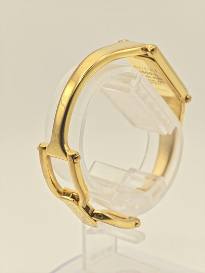 Gucci 1500L Watch Women Pink GG Dial Gold Tone Bracelet Vintage - 228