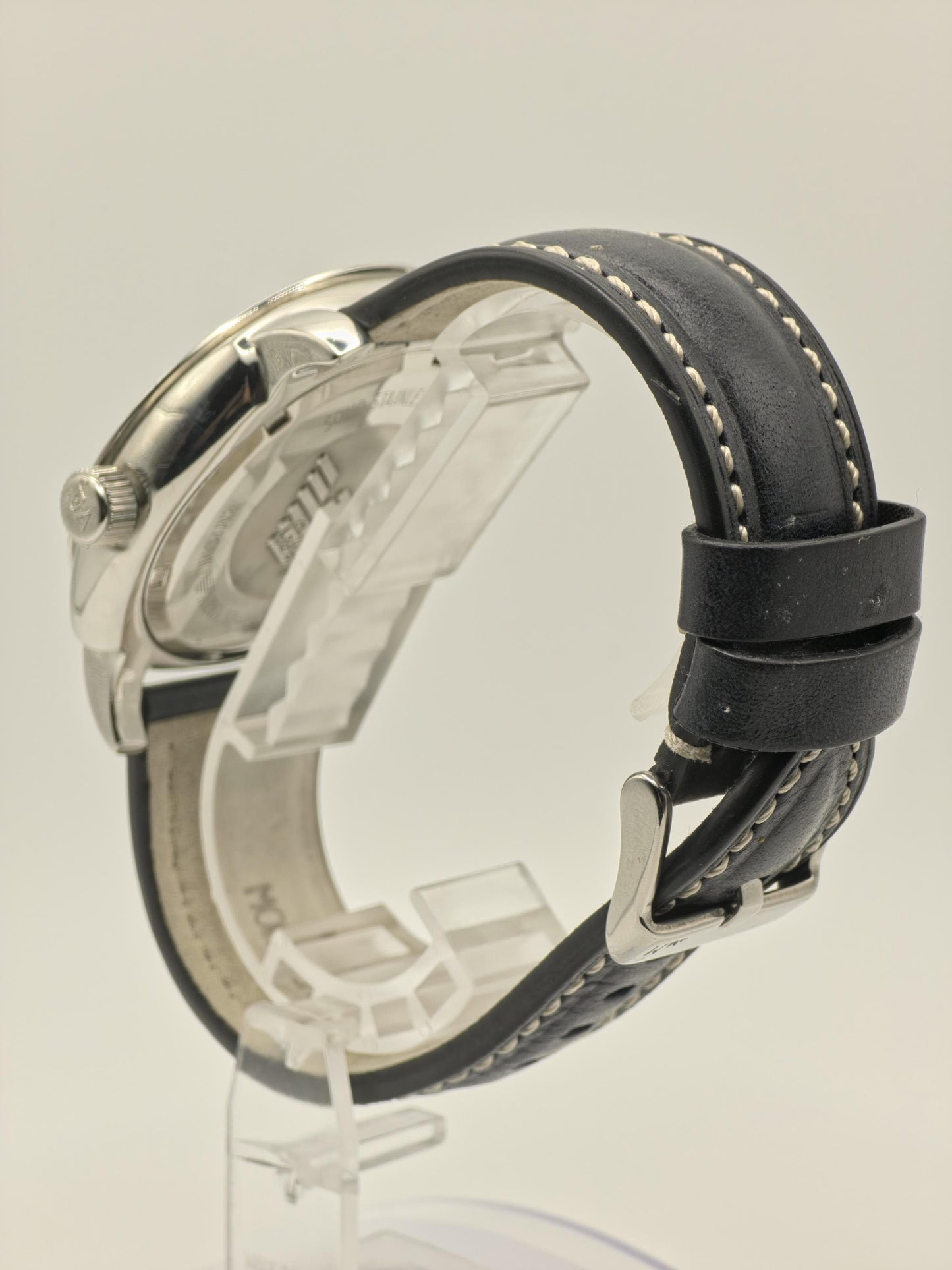 Emporio Armani X-Large Watch Men Black Dial Leather Strap - 232