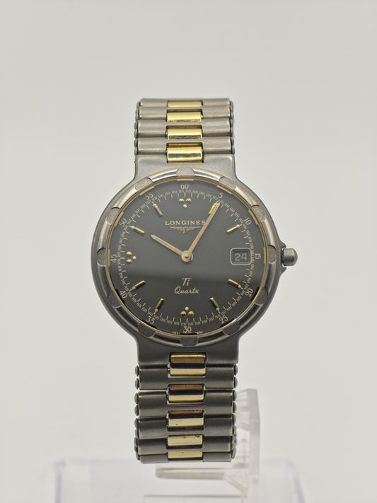 Longines Conquest Ti Quartz Titanium Watch Unisex Two Tone Date - 233