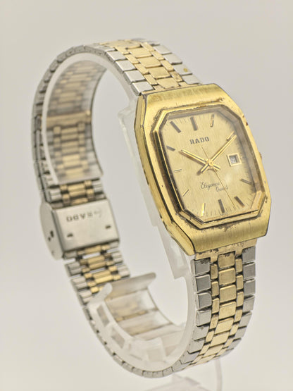Rado Elegance Quartz Vintage Watch Two Tone Gold Date Swiss - 234