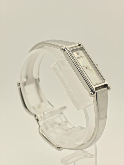 Gucci 1500L Quartz Watch Mother of Pearl Dial Silver Women Vintage - 236