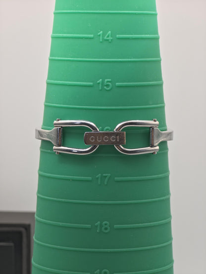 Gucci 1500L Silver Bangle Watch Women Mother of Pearl Dial Diamond with Box -212