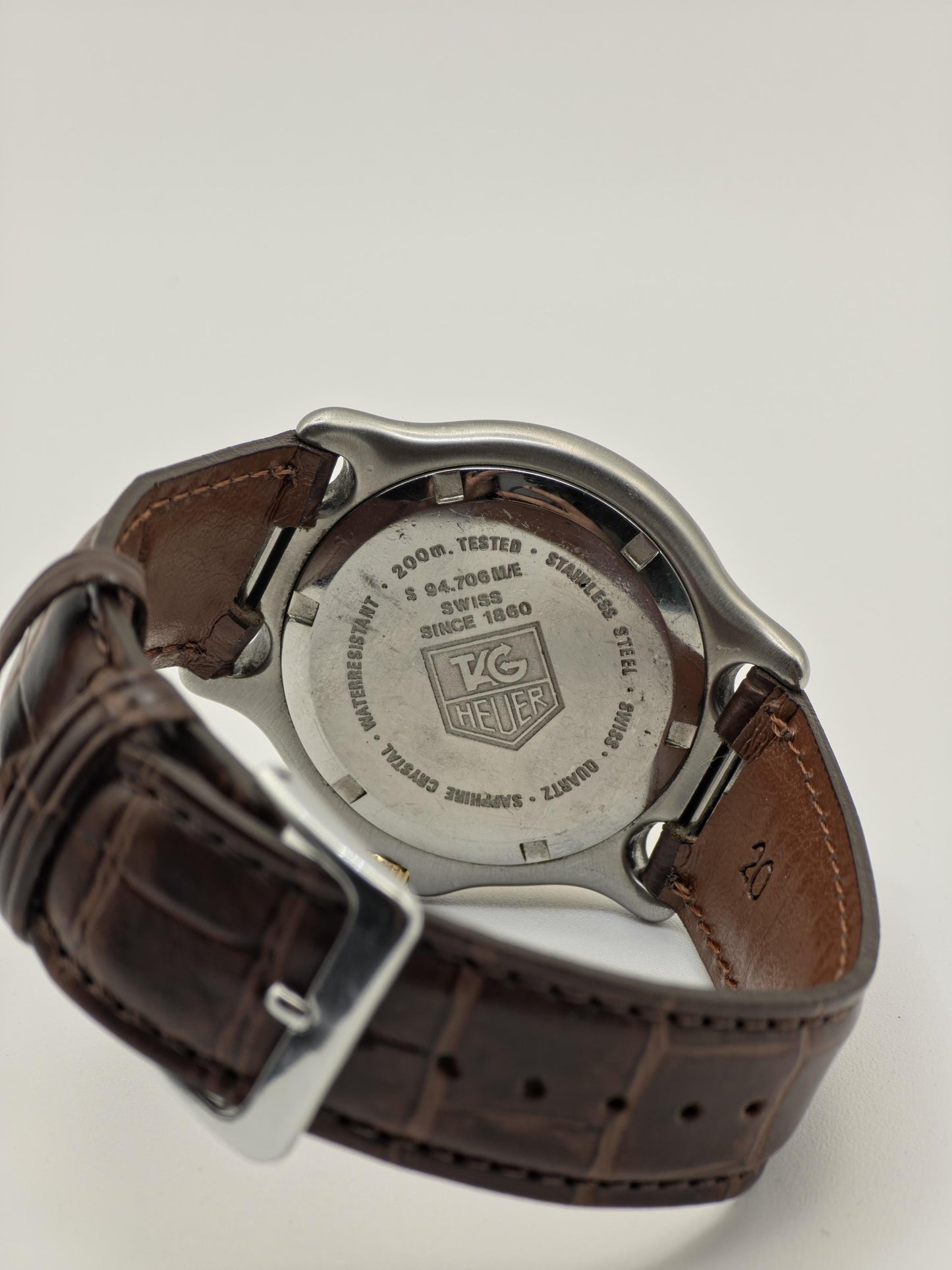 TAG Heuer S94.706M/E Professional 200M Watch Men Two Tone Gray Dial Quartz - 218