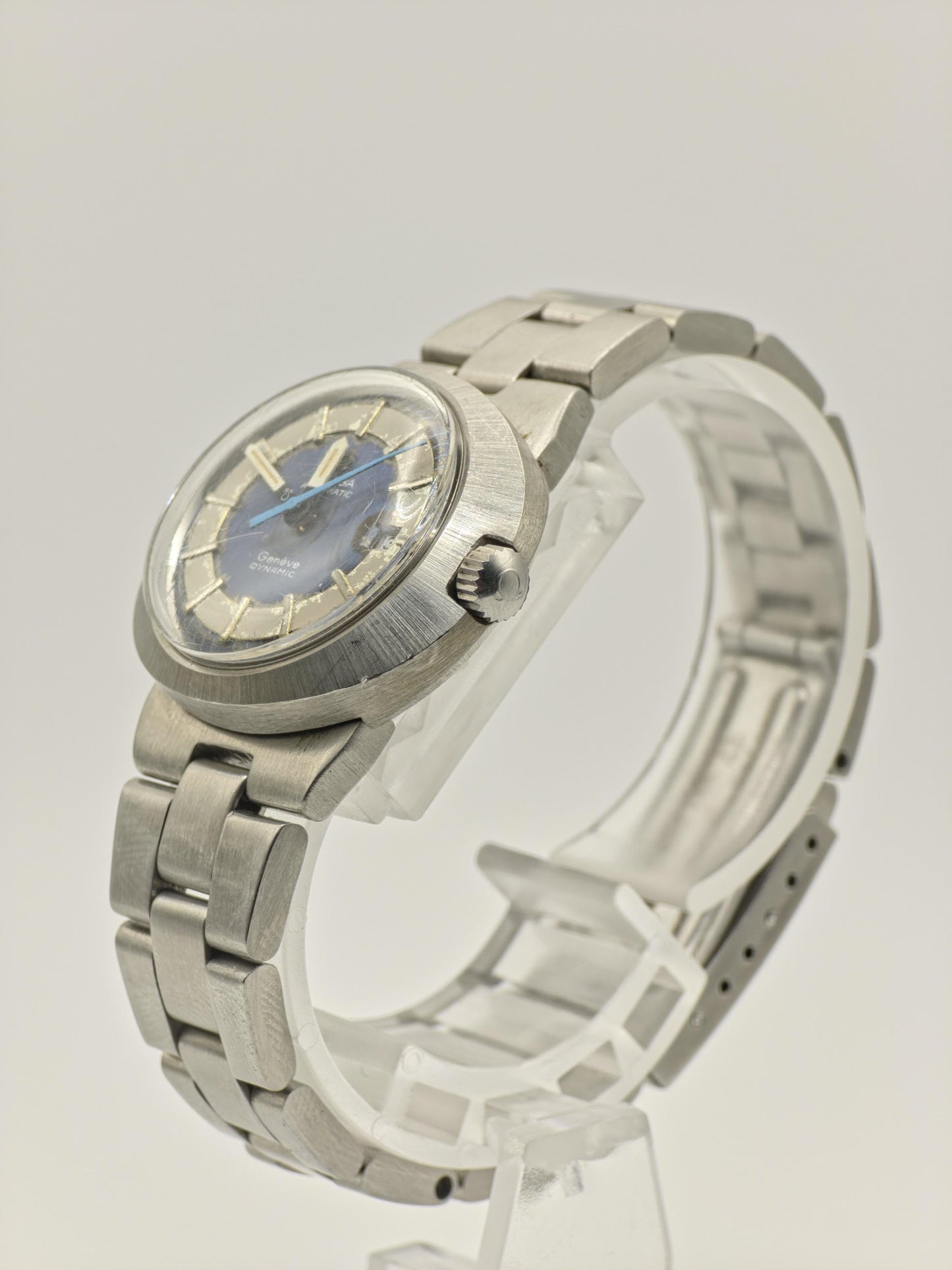 Omega Geneve Dynamic Automatic Watch Women Blue Dial Stainless Steel Vintage-219