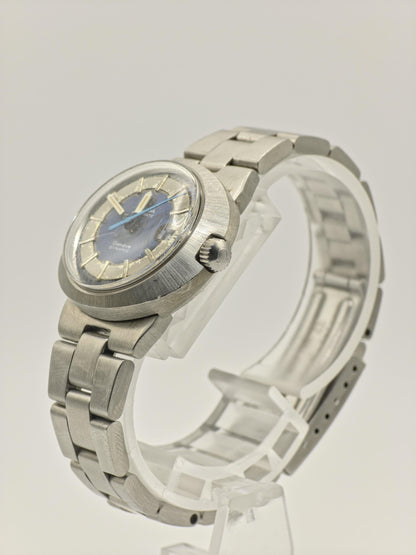 Omega Geneve Dynamic Automatic Watch Women Blue Dial Stainless Steel Vintage-219