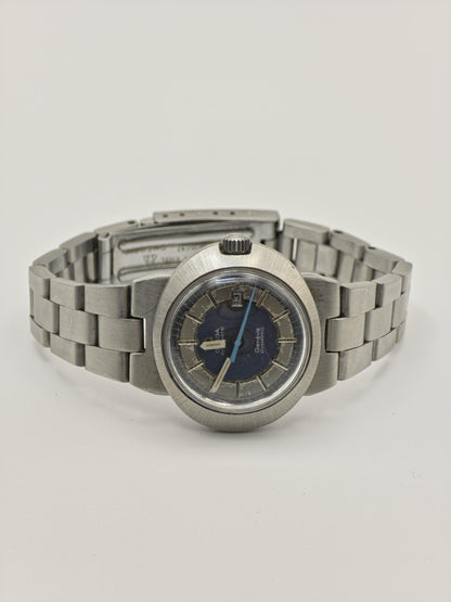 Omega Geneve Dynamic Automatic Watch Women Blue Dial Stainless Steel Vintage-219