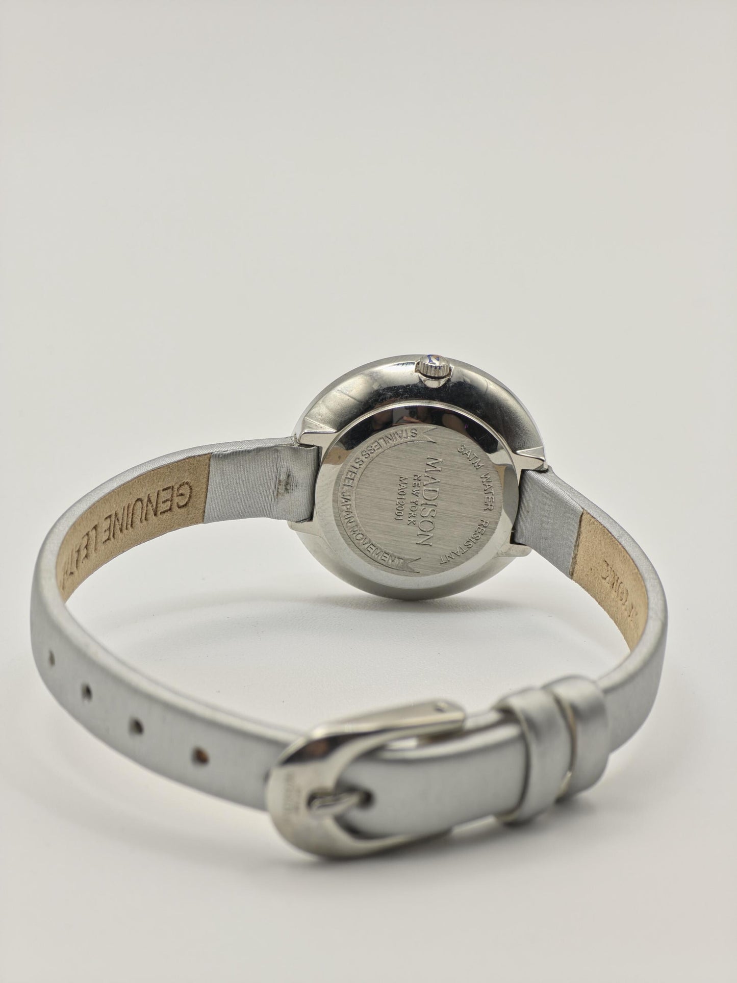 Madison MA012001 Watch Women Silver Crystal Bezel Elegant Dress Style - 220
