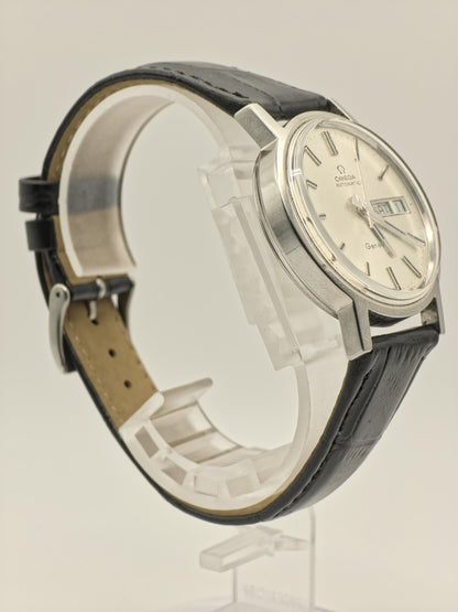 Omega Geneve Automatic Day Date Watch Men Silver Dial Vintage - 221