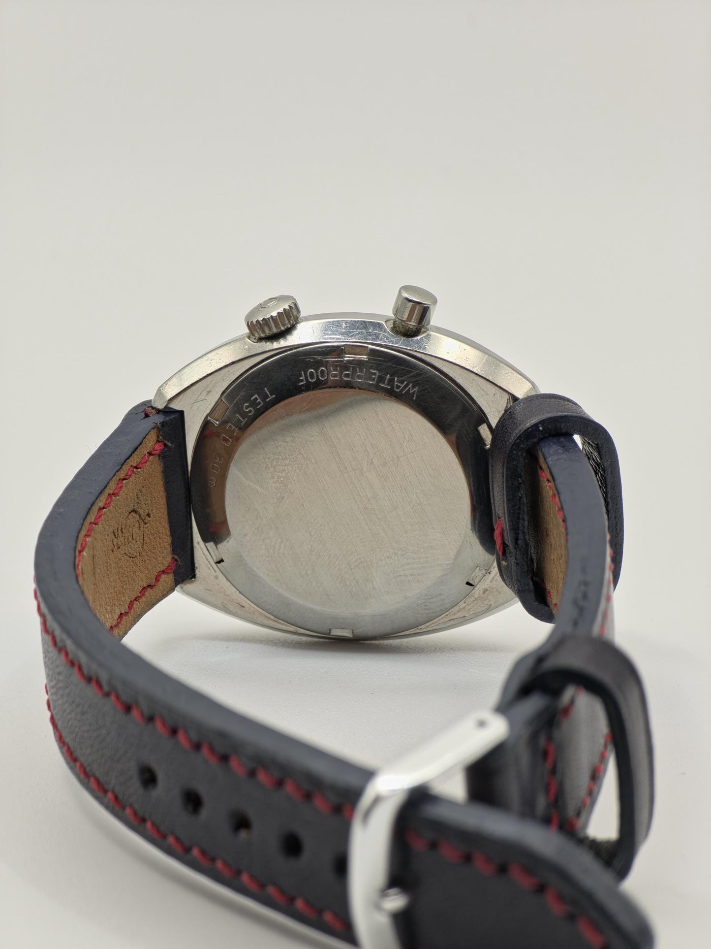 Omega Geneve Chronostop Automatic Watch Men Black Dial Vintage - 222