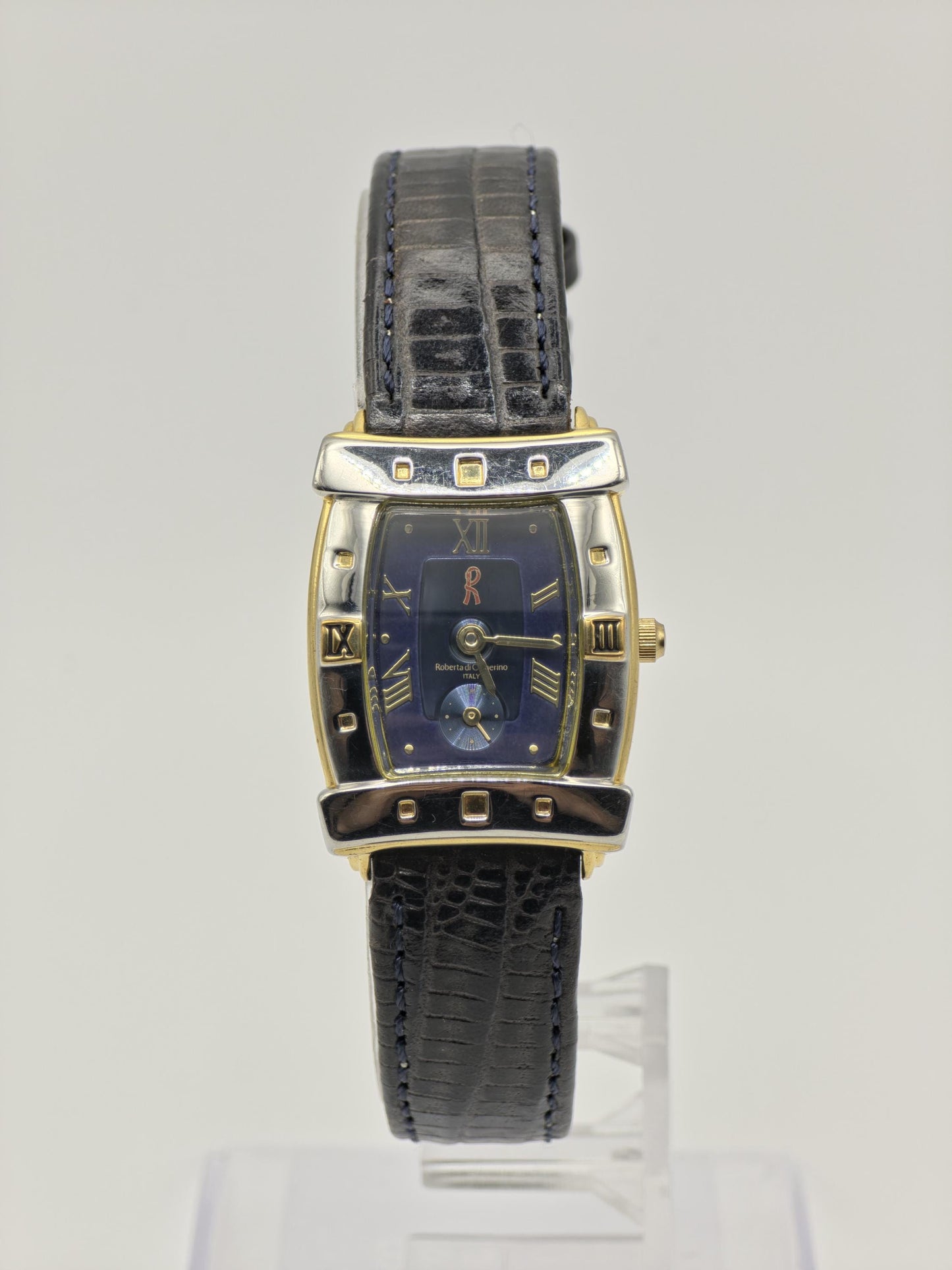 Roberta di Camerino 7004 Watch Women Blue Dial Two Tone Vintage - 223