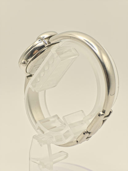 Gucci 1400L Watch Women Black Dial Silver Bangle Bracelet - 230