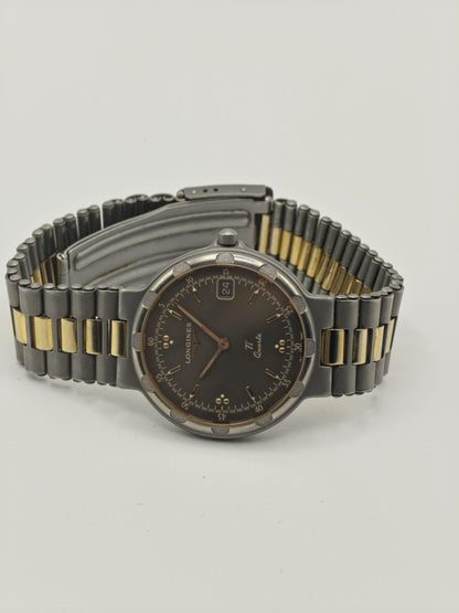 Longines Conquest Ti Quartz Titanium Watch Unisex Two Tone Date - 233