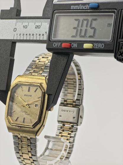 Rado Elegance Quartz Vintage Watch Two Tone Gold Date Swiss - 234
