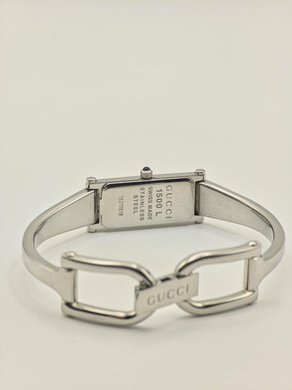 Gucci 1500L Quartz Watch Mother of Pearl Dial Silver Women Vintage - 236