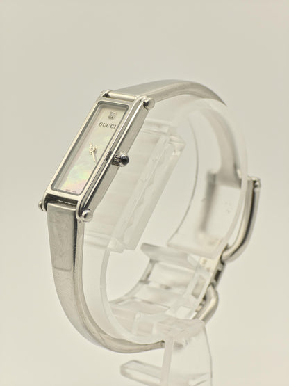 Gucci 1500L Quartz Watch Mother of Pearl Dial Silver Women Vintage - 236