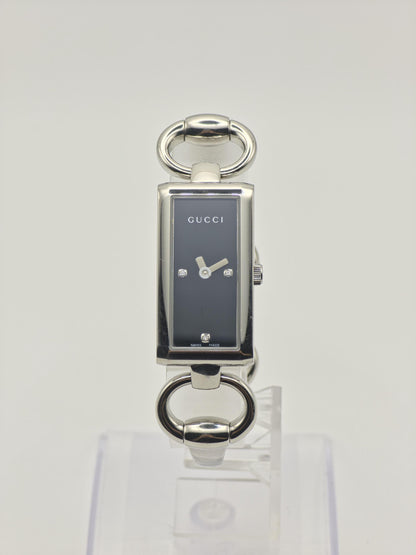 Gucci 119 Quartz Watch Black Dial Silver Bracelet Women vintage - 238