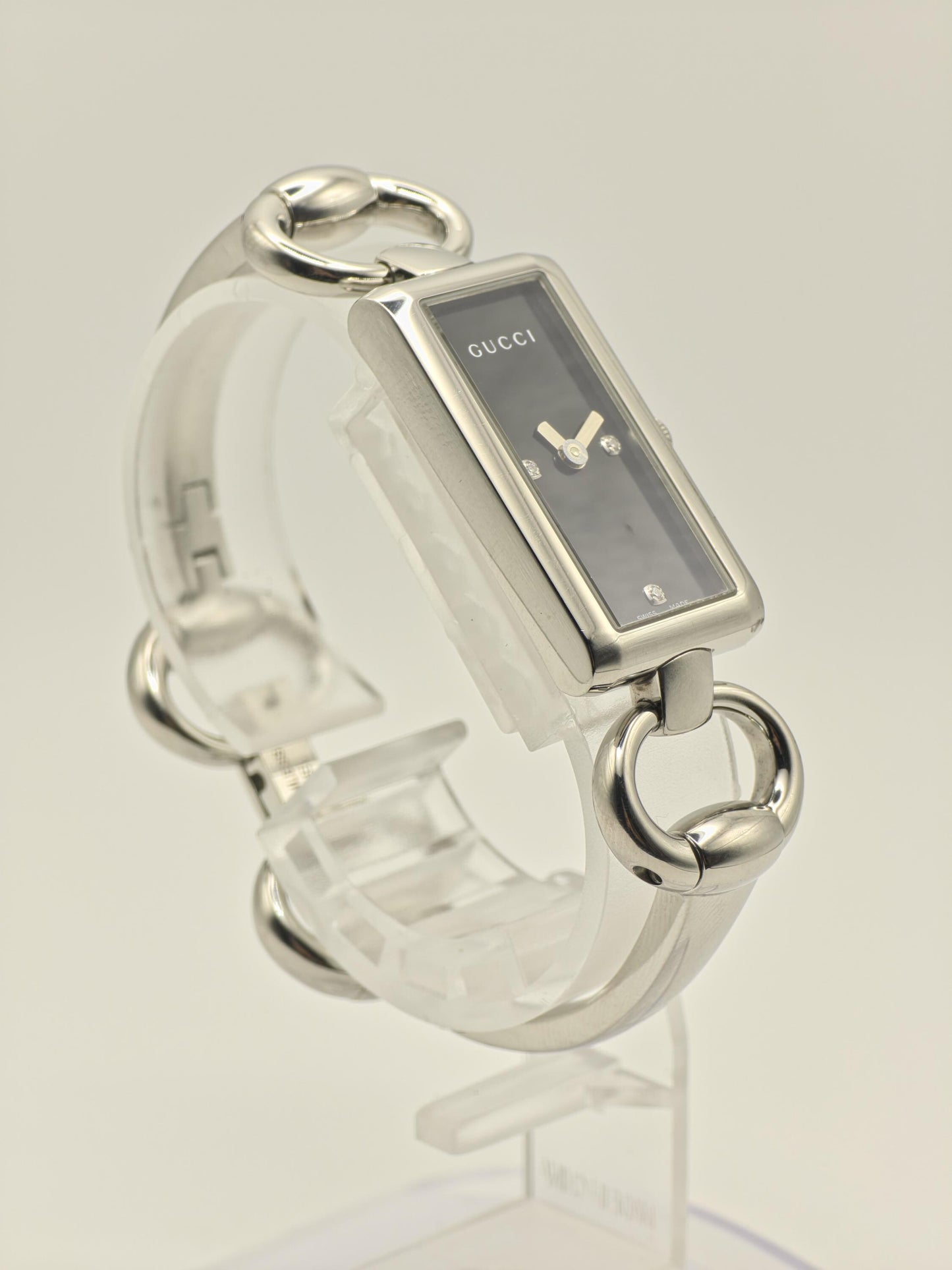 Gucci 119 Quartz Watch Black Dial Silver Bracelet Women vintage - 238