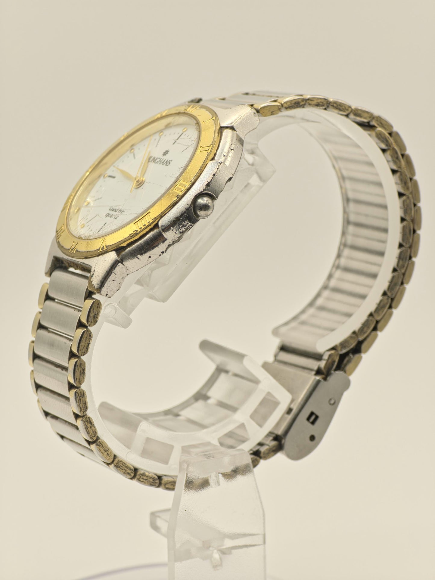 Junghans Grand Prix Quartz Two Tone Roman Bezel Watch Couple  Set - 239