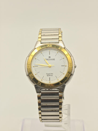 Junghans Grand Prix Quartz Two Tone Roman Bezel Watch Couple  Set - 239