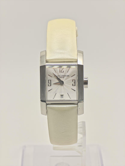 Baume & Mercier Geneve Quartz Watch Square Dial Leather Women - 241