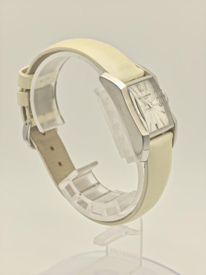Baume & Mercier Geneve Quartz Watch Square Dial Leather Women - 241
