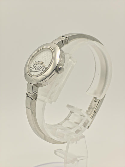 Gucci 105 Quartz Watch GG Monogram Dial Silver Women Box Only | - 244