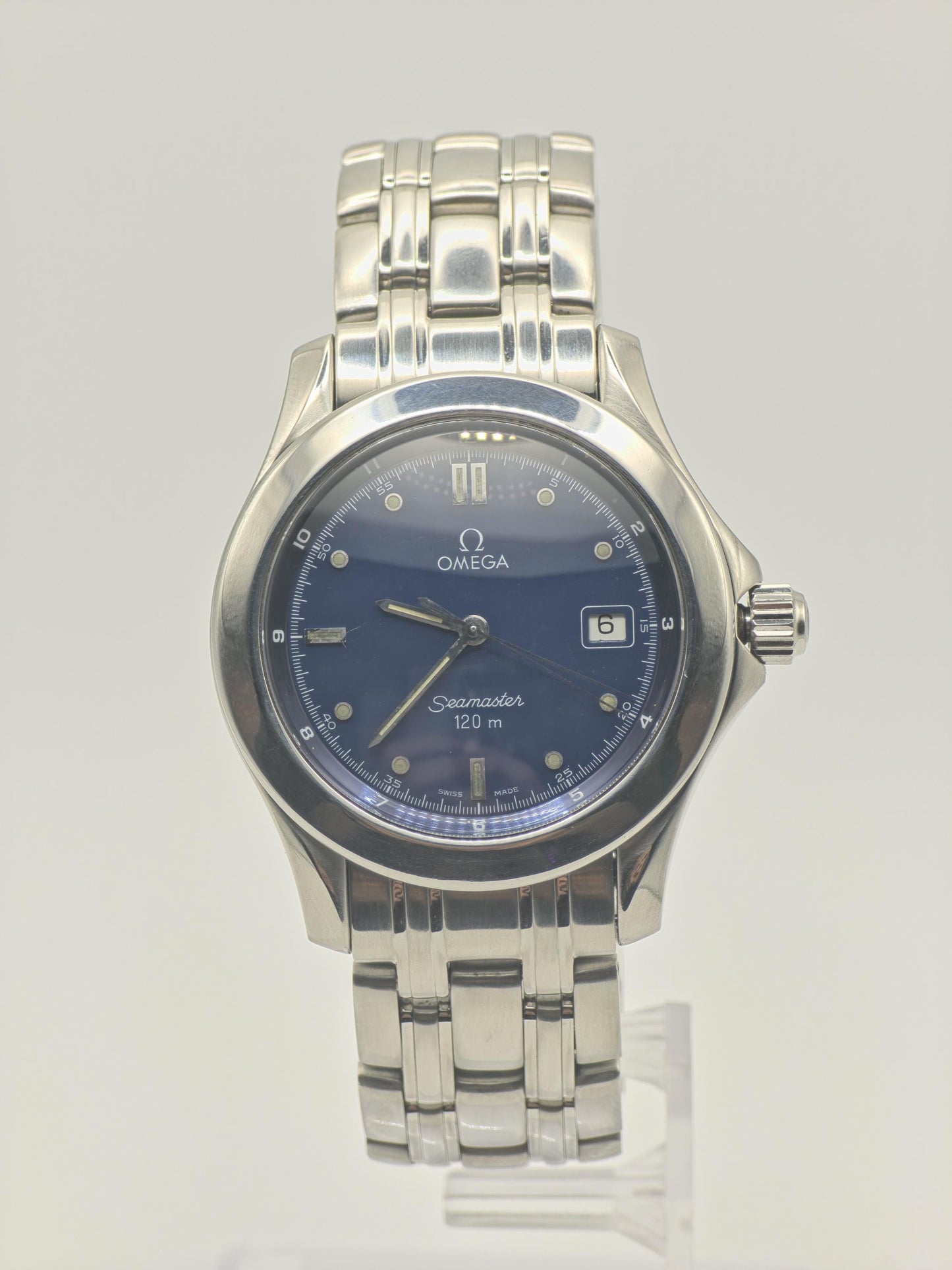 Omega Seamaster 120m Quartz Watch Blue Dial Stainless Steel Men's - 250