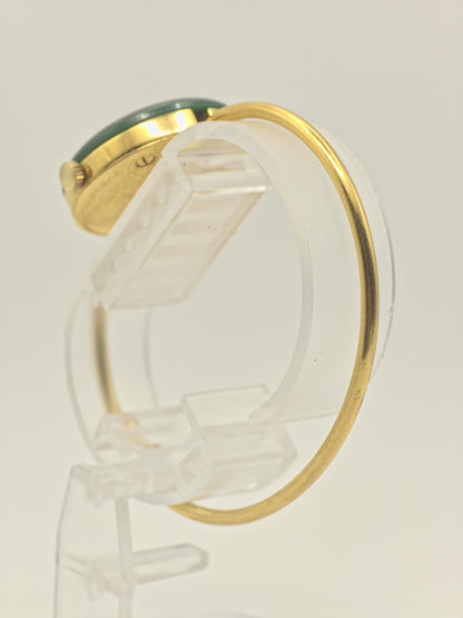 Gucci Vintage Bangle Watch White Dial Gold Tone Bracelet Women Quartz - 256