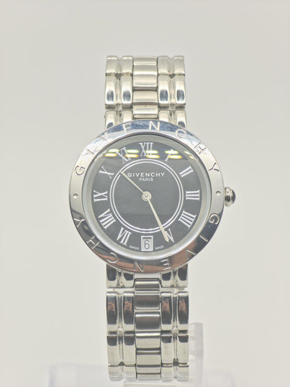 Givenchy RA700491 Quartz Watch Grey Dial Date Stainless Steel Men Swiss Made-257