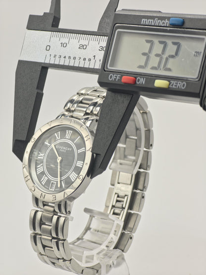 Givenchy RA700491 Quartz Watch Grey Dial Date Stainless Steel Men Swiss Made-257