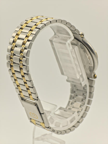 Gucci 9000M Quartz Watch Two Tone Stainless Steel Unisex Swiss Made - 261