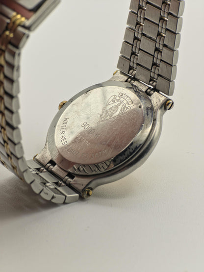 Gucci 9000M Quartz Watch Two Tone Stainless Steel Unisex Swiss Made - 261