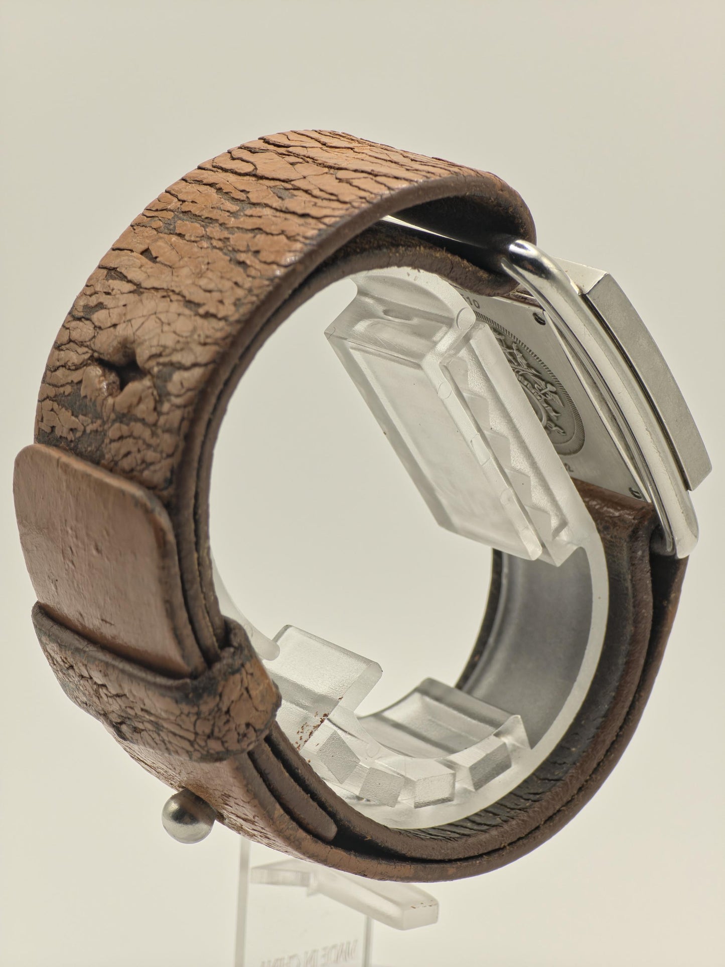 Hermes BA1.510 Barenia Quartz Watch Silver Dial Leather Strap Women Swiss - 263