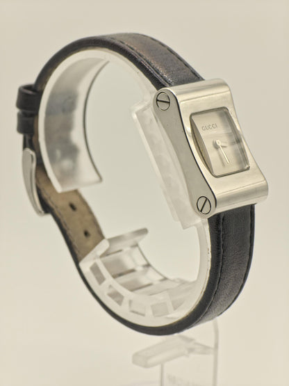 Gucci 2300L Quartz Watch Stainless Steel Case Leather Strap Women Swiss - 265