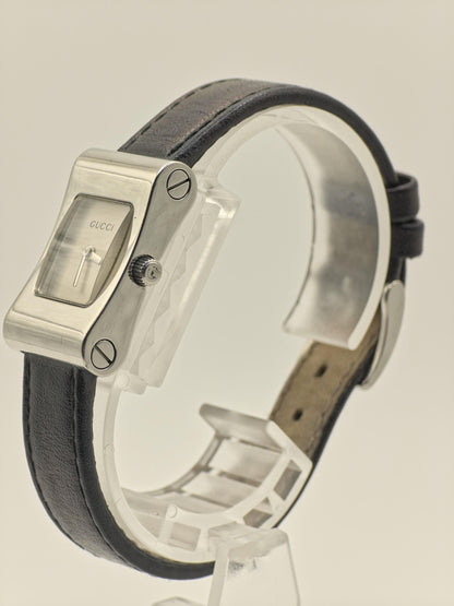 Gucci 2300L Quartz Watch Stainless Steel Case Leather Strap Women Swiss - 265