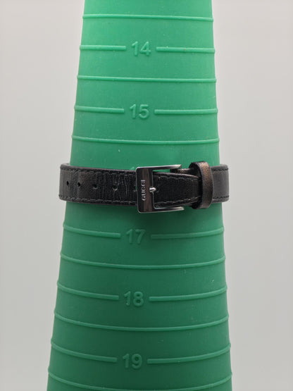 Gucci 2300L Quartz Watch Stainless Steel Case Leather Strap Women Swiss - 265