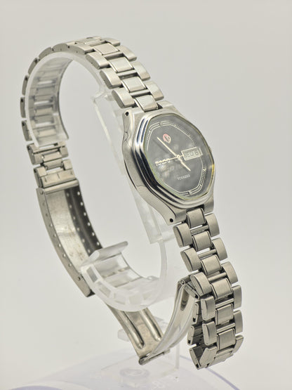 Rado Voyager Automatic Day Date Watch Black Dial Bracelet Vintage Men Swiss -268