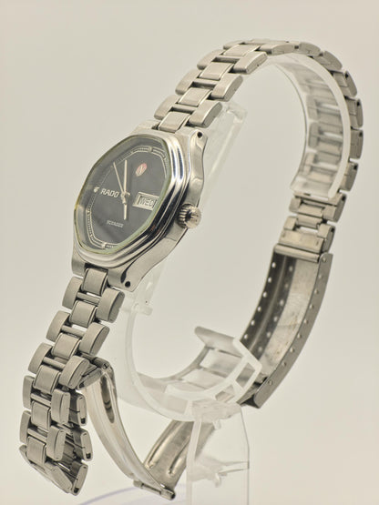 Rado Voyager Automatic Day Date Watch Black Dial Bracelet Vintage Men Swiss -268