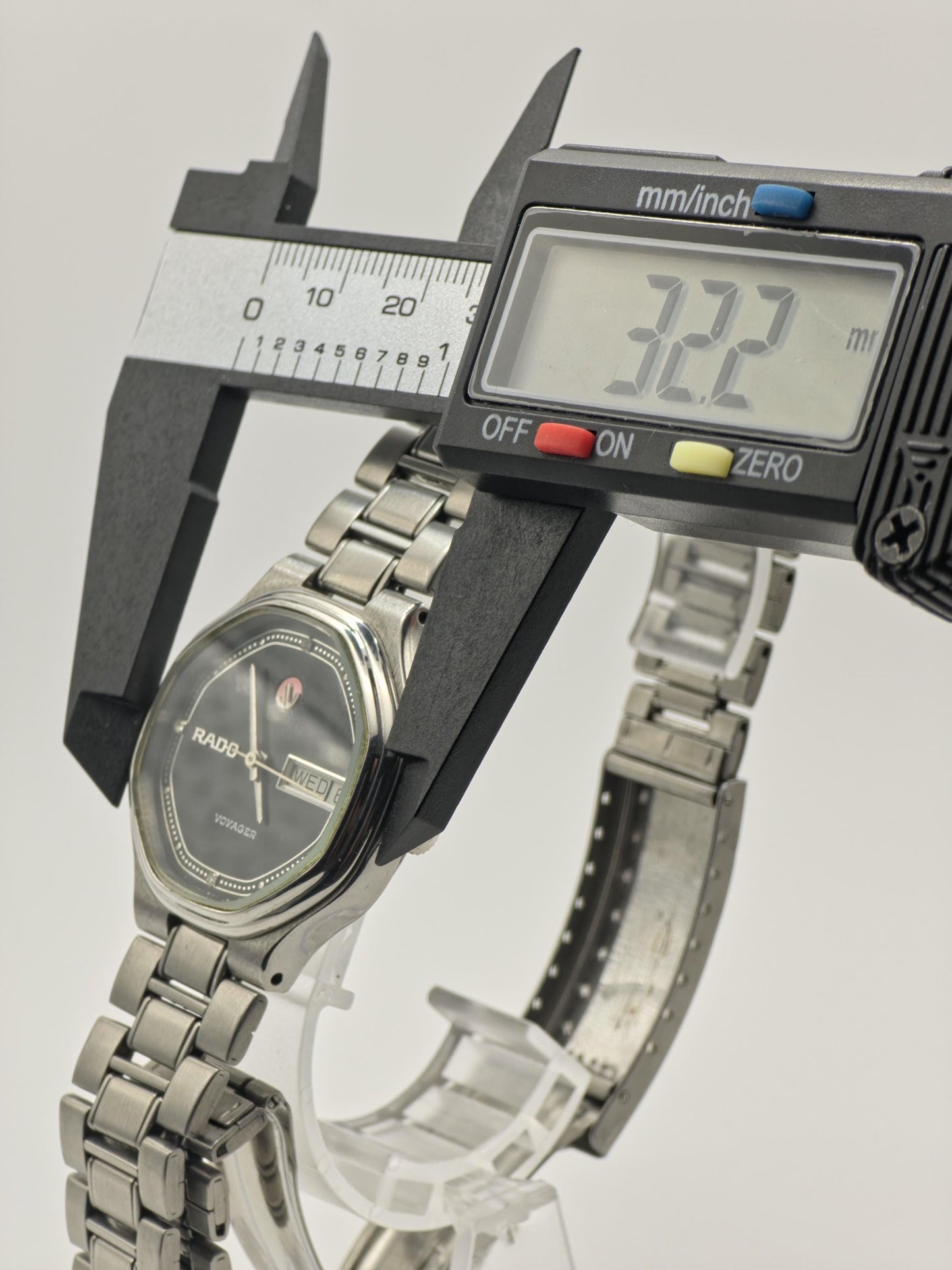 Rado Voyager Automatic Day Date Watch Black Dial Bracelet Vintage Men Swiss -268