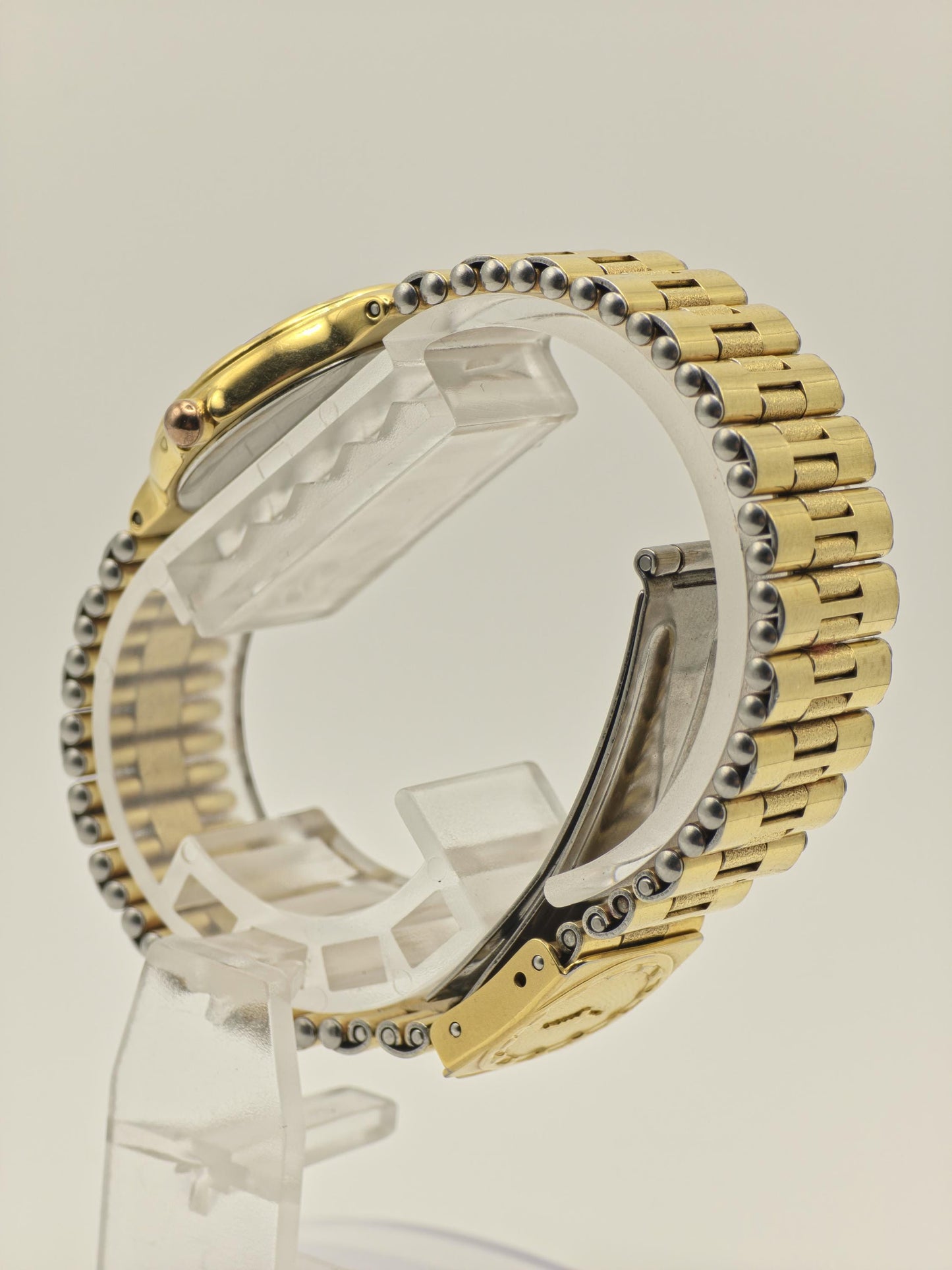 Longines Conquest Quartz Watch Gold Dial Gold Plated Bracelet Women Swiss - 269