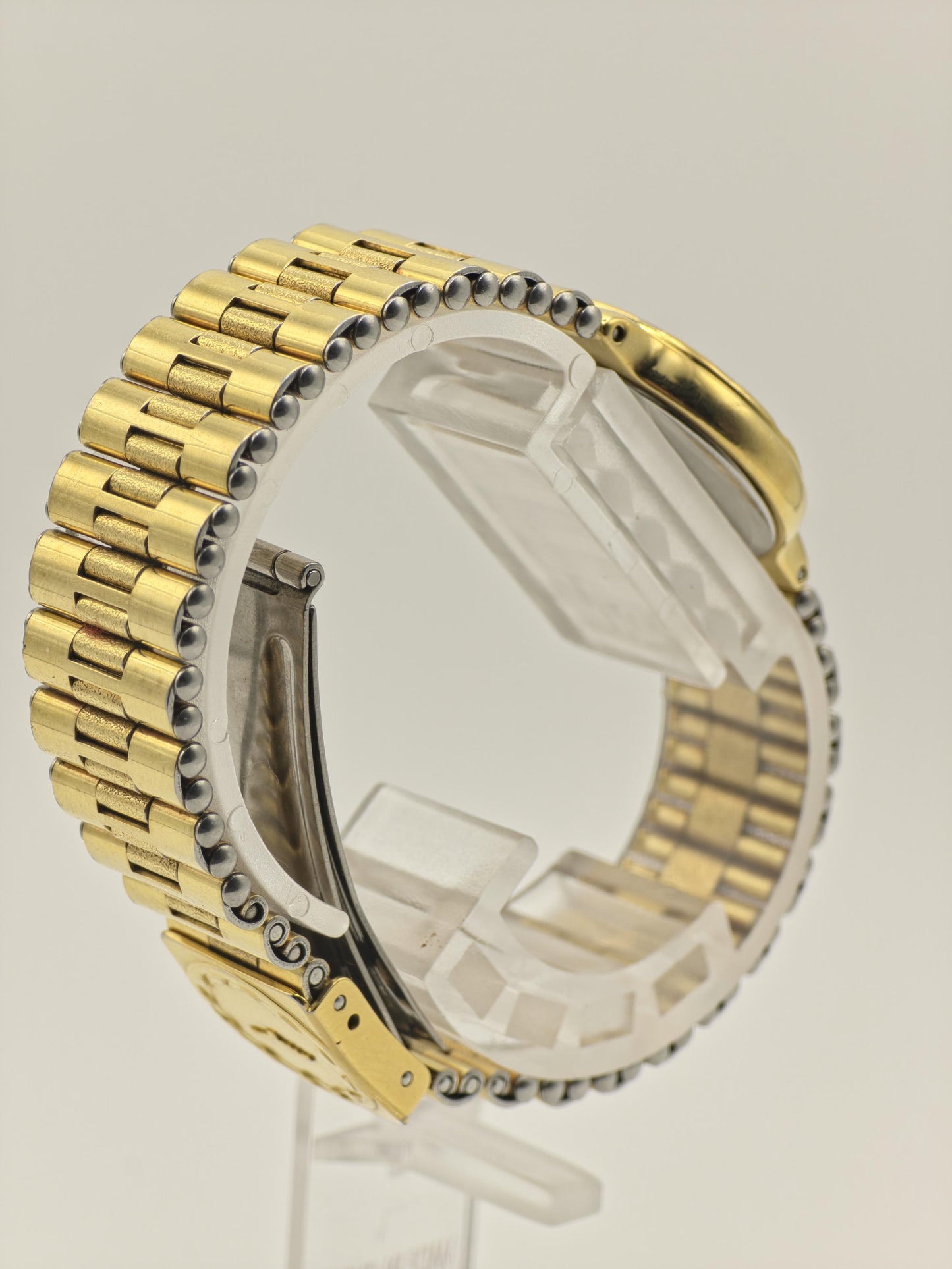 Longines Conquest Quartz Watch Gold Dial Gold Plated Bracelet Women Swiss - 269