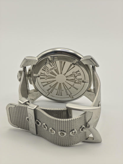 GaGa Milano Manuale 46 Watch Black Dial Mesh Bracelet Quartz Men Italy - 270