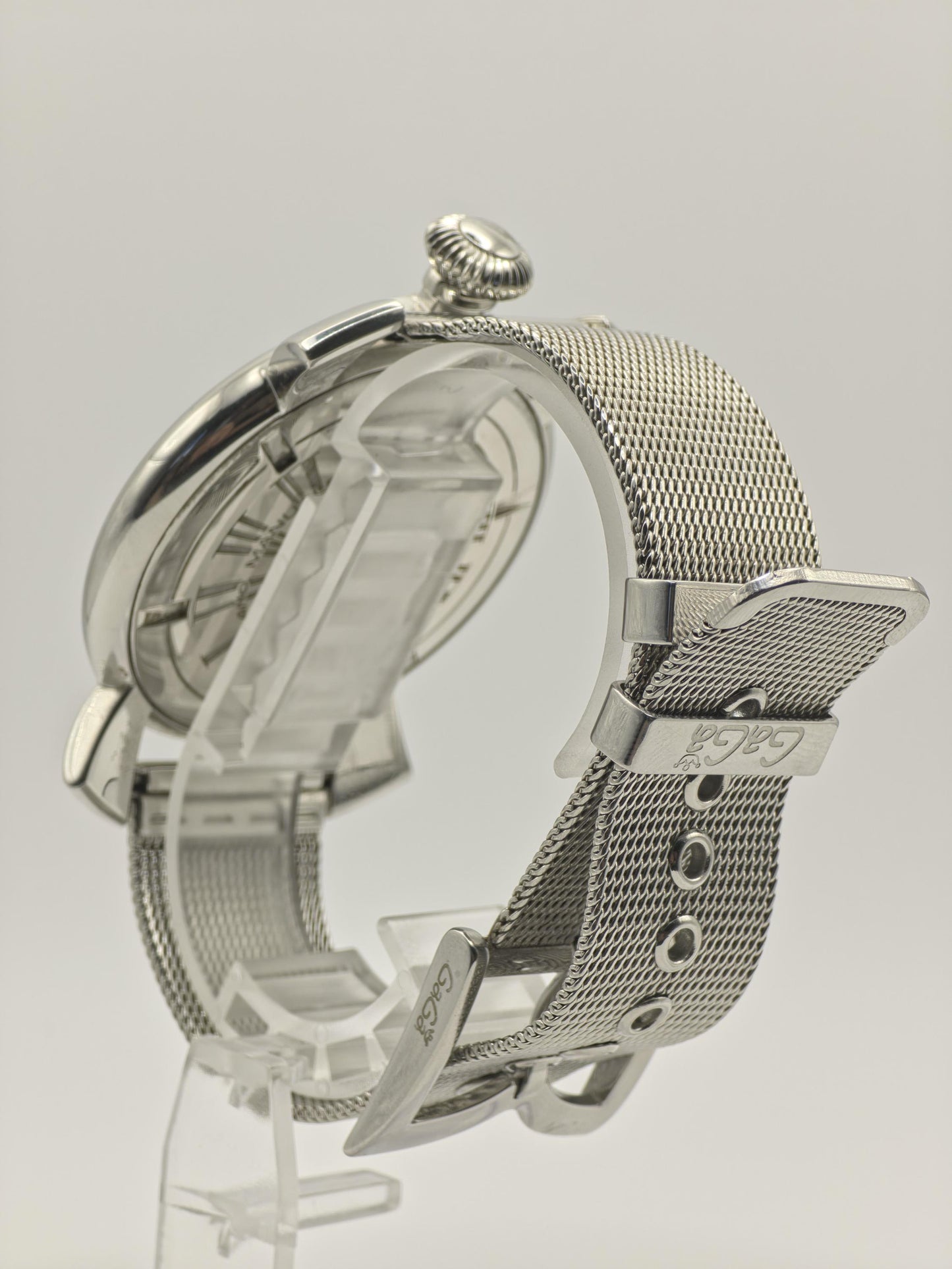 GaGa Milano Manuale 46 Watch Black Dial Mesh Bracelet Quartz Men Italy - 270