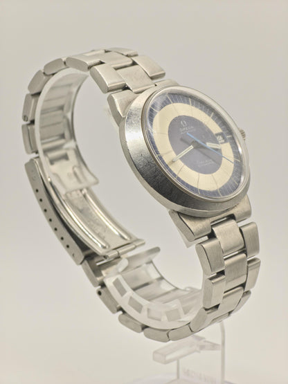 Omega Geneve Dynamic Automatic Blue Bullseye Dial Date Vintage Men Swiss - 272