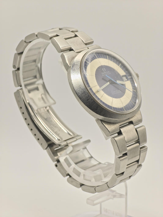 Omega Geneve Dynamic Automatic Blue Bullseye Dial Date Vintage Men Swiss - 272