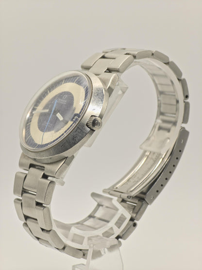 Omega Geneve Dynamic Automatic Blue Bullseye Dial Date Vintage Men Swiss - 272