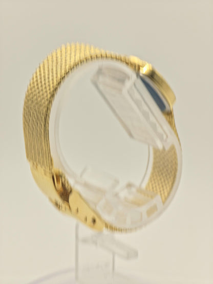 Longines Quartz Watch Gold Dial Square Case Mesh Bracelet Women Swiss Vintage - 274